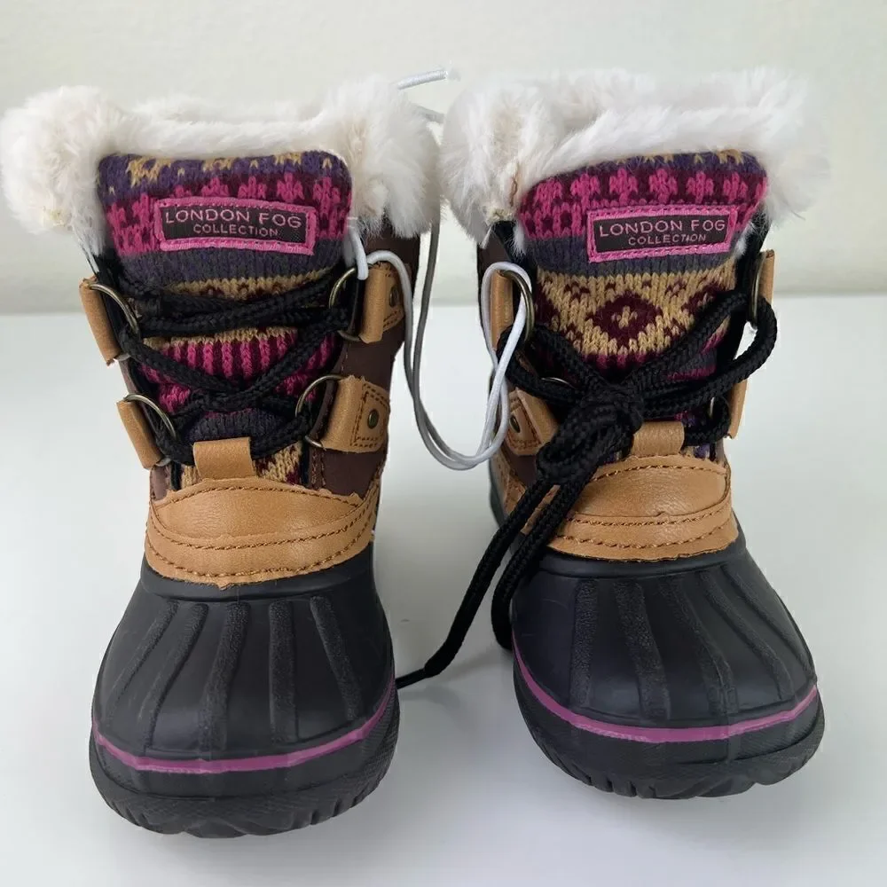 London Fog Little Girls Tiana Cold Weather Lace Up Boots size 5